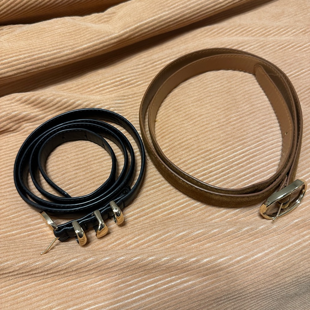Elegant Black and Brown Belt Set